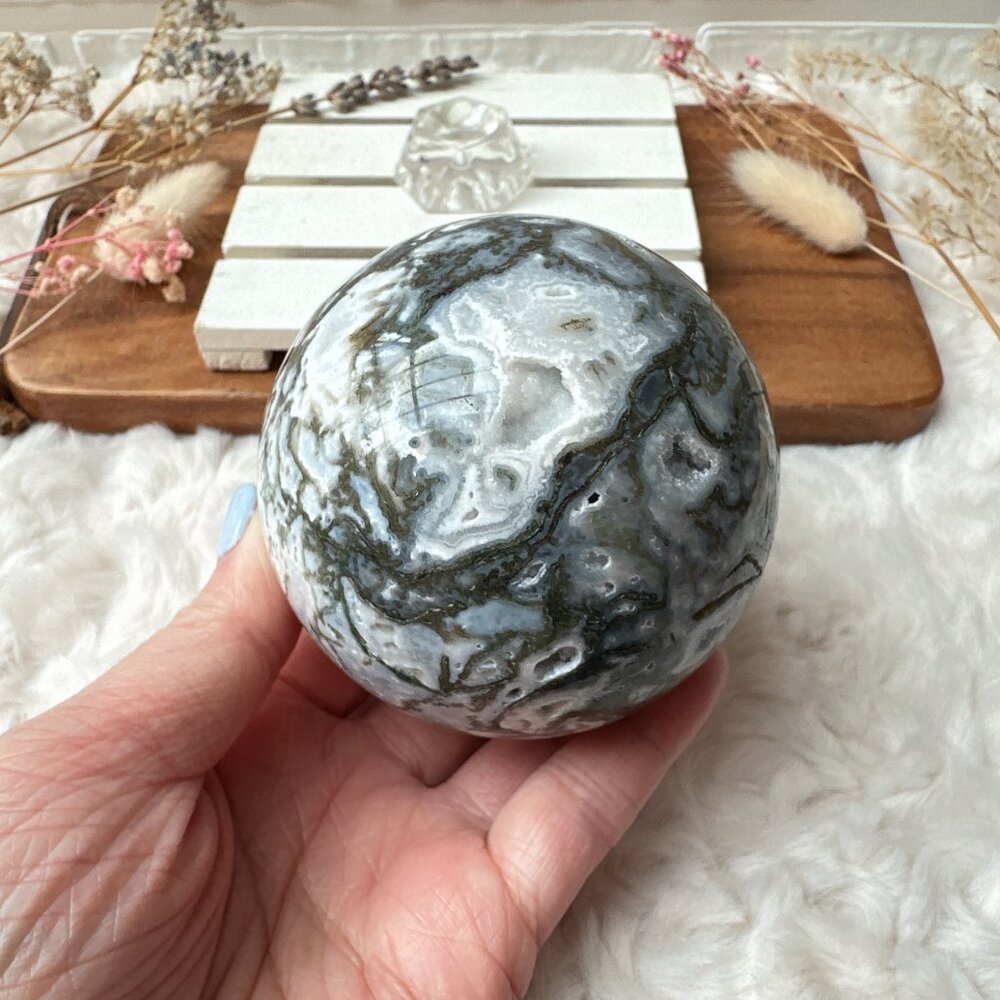 Gorgeous Moss Agate Sphere